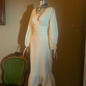 Marjorelle White Boho Ruffled Dress.  Sz XS